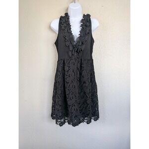 Pretty Angel Black Lace Cardigan Vest Ruffle‎ Romantic Lagenlook Whimsigoth Boho